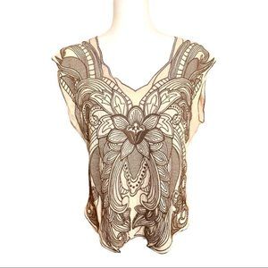 Flying Tomato Women’s Embroidered Lotus Flower Top